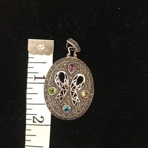 Sterling silver, marcasite pendant